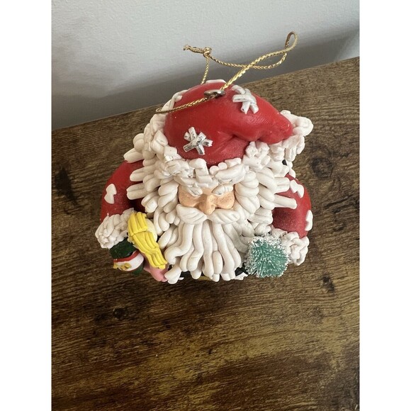 TRADITIONS Santa Holding Doll and Tree Collectible Character Glass Ornament EUC - Picture 9 of 16